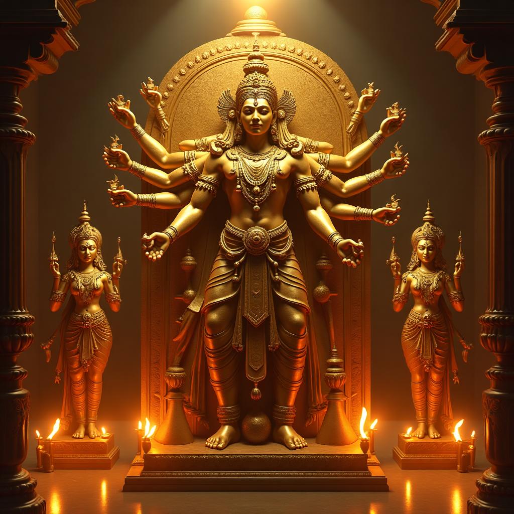 Sri Sowbakya Sarabeswarar with Prathyangara Devi and Soolonidurga Devi